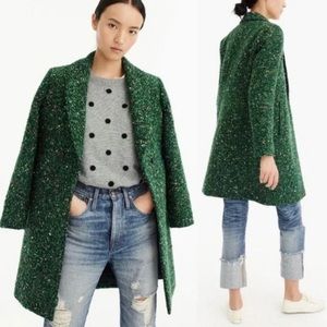 J crew green tweed coat size 0